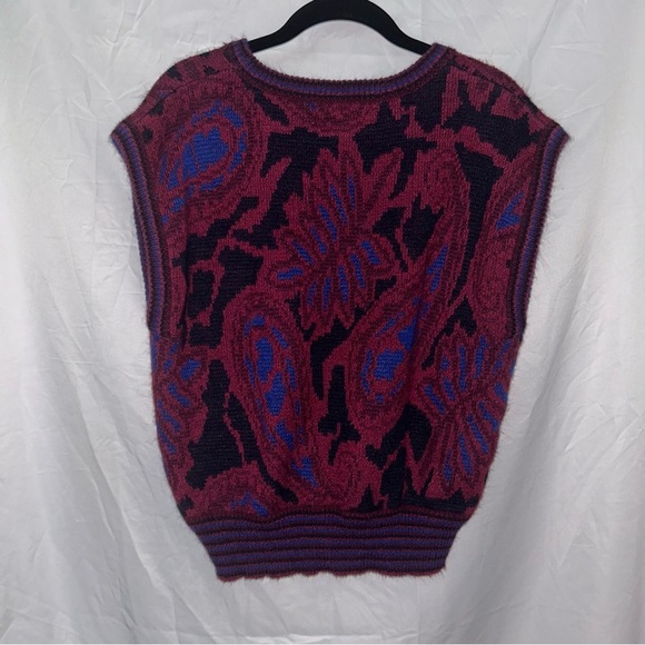 Evan Picone Vest Vintage 90’s Patterned Knit Sleeveless Top wool Shirt - Picture 5 of 5